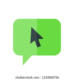 Chat Icon. Speech Bubble Sign. Conversation, Communications Symbol. Cursor Icon