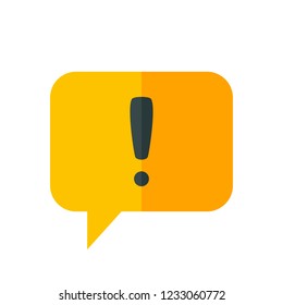 Chat Icon. Speech Bubble Sign. Conversation, Communications Symbol. Warning Icon