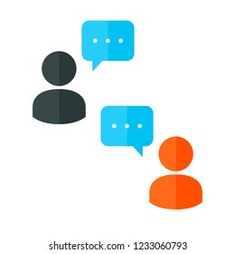 Chat Icon. Speech Bubble Sign. Conversation, Communications Symbol. User Icon
