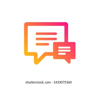 Chat icon. Speech bubble sign. Communication or Comment symbol. Classic flat style. Gradient comment icon. Vector