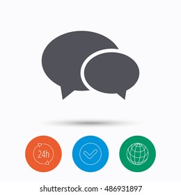 Chat icon. Speech bubble sign.