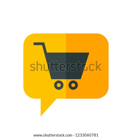 Chat Icon. Speech Bubble Sign. Conversation, Communications Symbol. Shopping Cart, Online Shop Icon