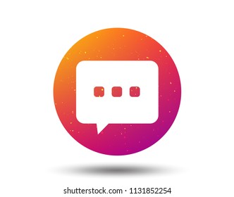 Chat icon. Speech bubble symbol. Circle button with Soft color gradient background. Vector
