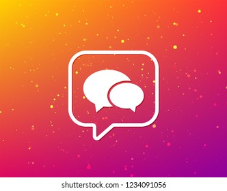 Chat icon. Speech bubble symbol. Soft color gradient background. Speech bubble with flat icon. Vector