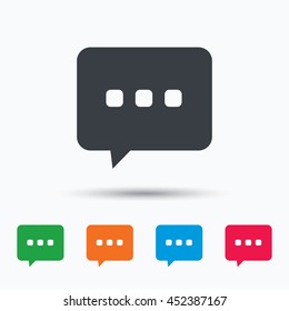 Chat icon. Speech bubble symbol. Colored flat web icon on white background. Vector