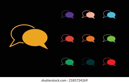 chat icon. speech bubble, text message pictogram. Live chat and discussion, online conversation and dialogue, private group and channel. Vector icon set, symbol for UI