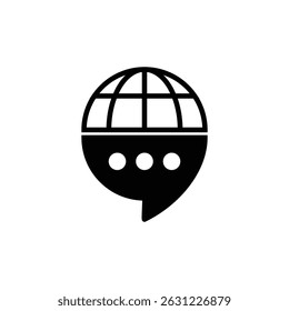 chat icon speech bubble world globe icon vector Symbol illustration logo