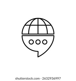 chat icon speech bubble world globe icon vector Symbol illustration logo