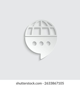 chat icon speech bubble world globe icon vector Symbol illustration logo