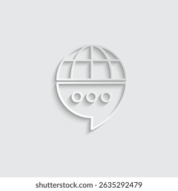 chat icon speech bubble world globe icon vector Symbol illustration logo