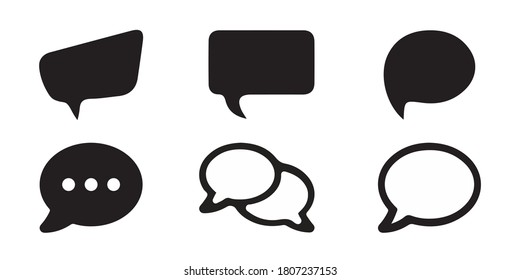 Chat Icon Speech Bubbles - Different Flat Vector Illustrations - Isolated On White Background