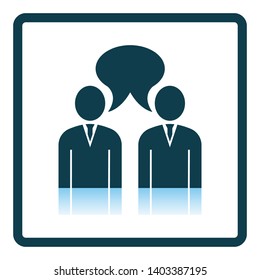 Chat Icon. Square Shadow Reflection Design. Vector Illustration.