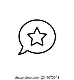 chat icon with star speach bulbble rate sign vector feedback icon