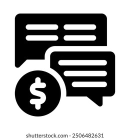 Icono de chat con glifo de estilo