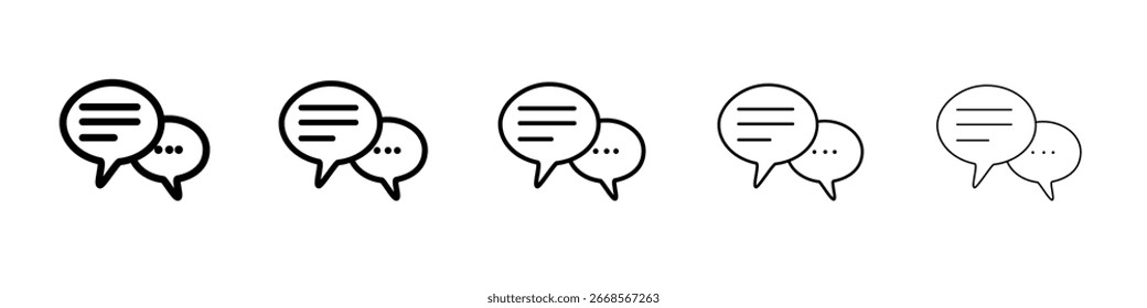 Icono de chat Concepto de símbolo para Diseño web. icono de Vector de línea simple. ilustración de logotipo.