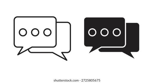 Símbolo de icono de chat. Vector EPS 10. icono de línea y glifo
