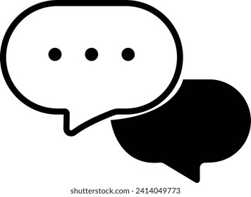 Chat icon symbol vector, Simple flat minimalist incoming new chat box messages app vector icon, Speech bubble, Dialogue balloon sticker silhouette. Trendy message symbol. Pixel perfect. comment icon.
