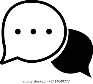 Símbolo de chat vector, simple pantalla plana minimalista entrante mensajes de caja de chat nuevo icono vector de aplicación, burbuja de voz, silueta de emoticones de globo de diálogo. Símbolo de mensaje de moda. Pixel perfecto. icono de comentario.
