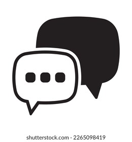 Icono de conversación. Señal de discurso de burbuja. Icono de comentario. Mensaje, icono vector de burbuja de voz.