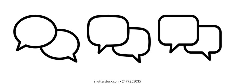 Chat icon. Talk bubble speech icon. Dialogue balloon icon.