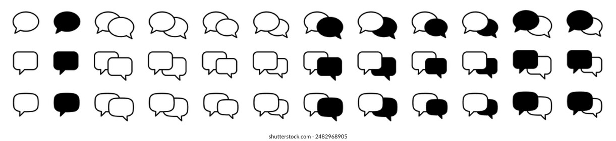 Chat icon. Talk bubble speech icon. Dialogue balloon icon.