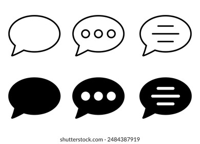 Chat icon. Talk bubble speech icon. Dialogue balloon icon.