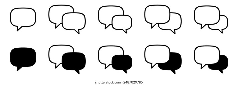 Chat icon. Talk bubble speech icon. Dialogue balloon icon.