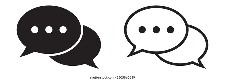 Icono de chat. Icono de discurso de burbuja de conversación. Icono de globo de diálogo. Signo de comentario.