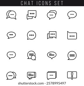 Chat icon. Talk bubble speech line art icon vector illustration