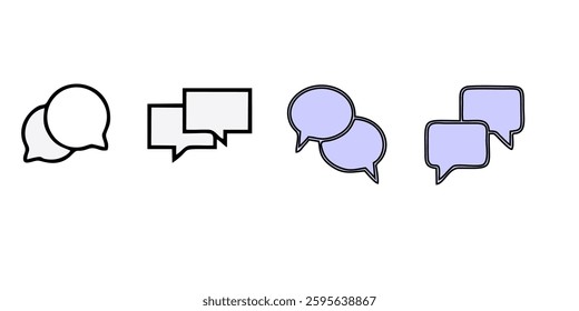 Chat icon. Talk bubble speech icon. Dialogue balloon icon.