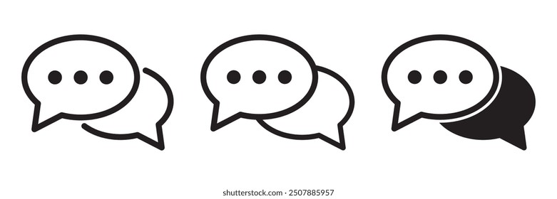 Icono de chat. Signo de conversación, icono de burbuja de discurso. Icono de globo de diálogo. Signo de comentario.