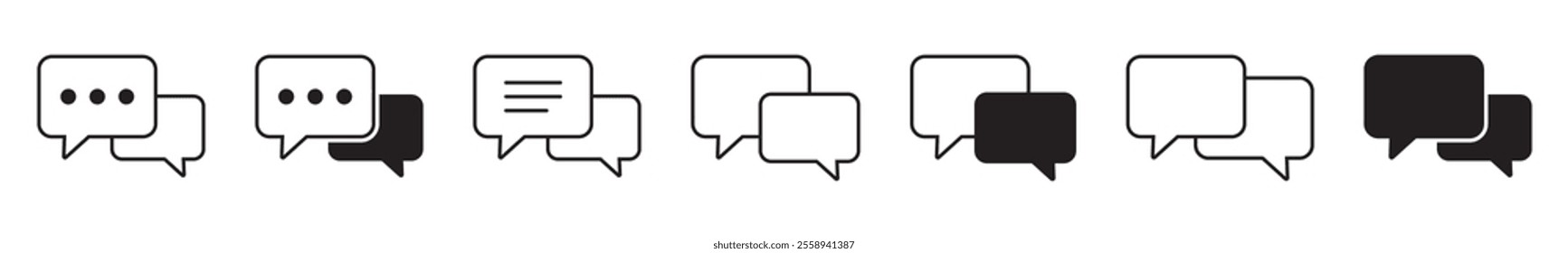 Chat icon. Talk speech bubble icon. Dialogue balloon icon. Comment sign.