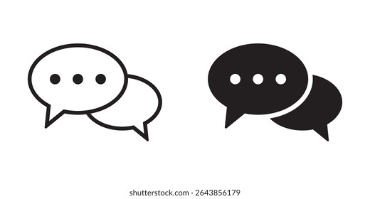 Icono de chat. Icono de burbuja de discurso de conversación.