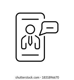 chat icon thin line black color