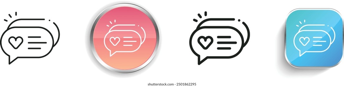 chat icon. Thin Linear, Regular and Button Style Design Isolated On White Background