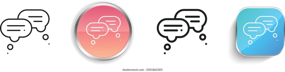chat icon. Thin Linear, Regular and Button Style Design Isolated On White Background