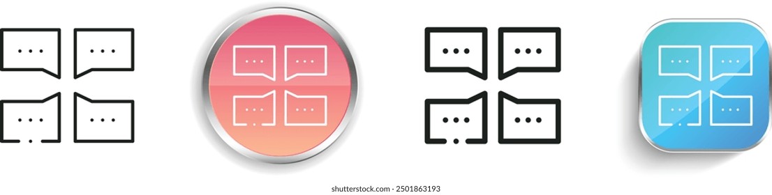 chat icon. Thin Linear, Regular and Button Style Design Isolated On White Background