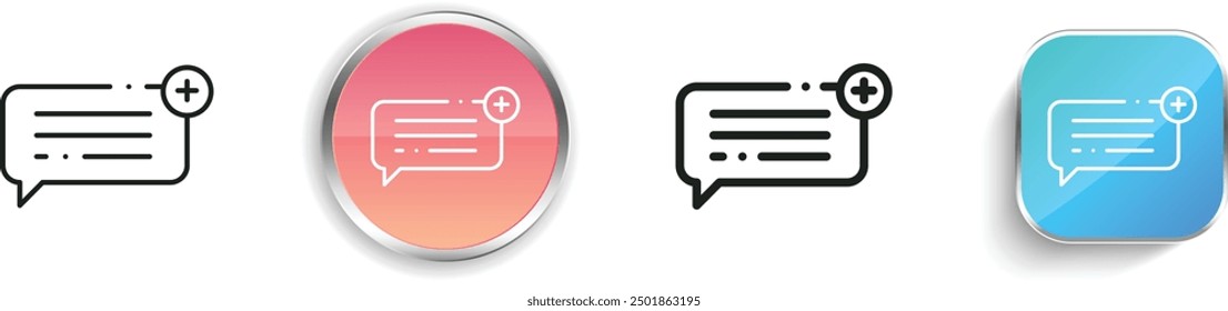 chat icon. Thin Linear, Regular and Button Style Design Isolated On White Background