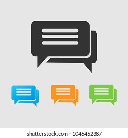 Chat Icon in trendy flat style isolated on grey background. Speech bubble symbol for your web site design, logo, app, UI. Vector illustration, EPS10.