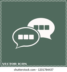 Chat Icon in trendy flat style isolated on green background.