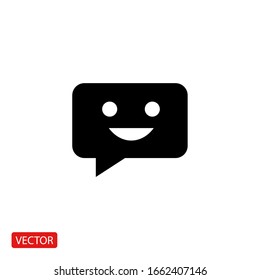 Icono de chat en estilo plano moderno