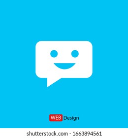 Icono de chat en estilo plano moderno