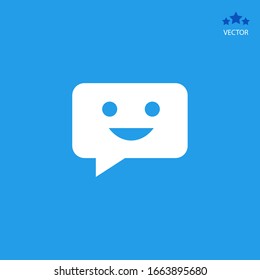 Icono de chat en estilo plano moderno