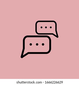 Icono de chat en estilo plano moderno aislado en segundo plano.