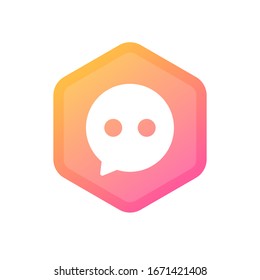 Icono de chat en estilo plano moderno