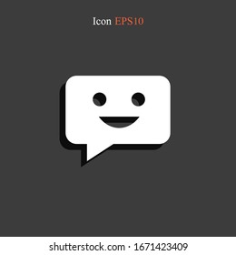 Icono de chat en estilo plano moderno