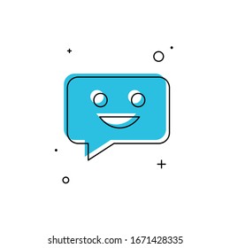 Icono de chat en estilo plano moderno