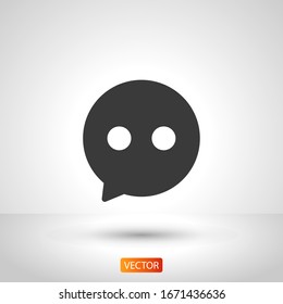 Icono de chat en estilo plano moderno