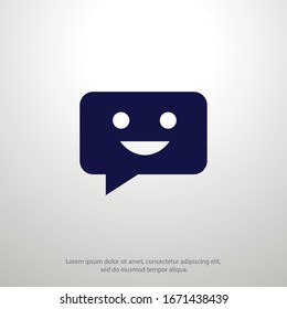 Icono de chat en estilo plano moderno
