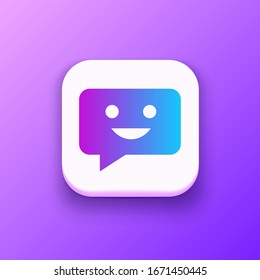 Icono de chat en estilo plano moderno